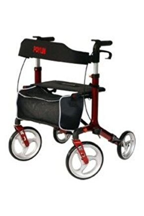 Oturaklı Katlanır Hafifi Lux Rollatör Yaşlı Bakımı Yürüme Destek Aracı