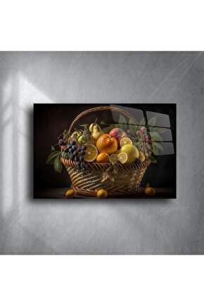 Lüks Meyve Sepeti Cam Tablo