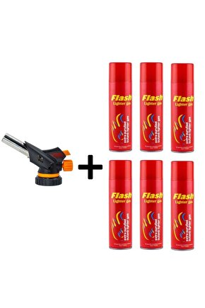 TUB SHOP 1300 Derece Profesyonel Pürmüz Çakmak Ws-509c Kafa Çakmak 6 Adet Flash Gaz Hediye