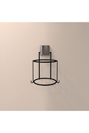 Decorev Süper Yapışkanlı Metal Yapıştırıcılı Siyah Fön Mak.asma Aparatı Dc-5119