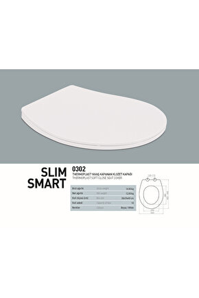 Slim Smart Thermoplast Yavaş Kapanan Klozet Kapağı 0302