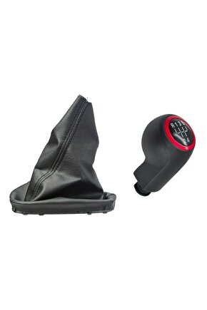 Opel Corsa D için Vites Körüğü ve Vites Topuzu- 5 Vites- Kırmızı