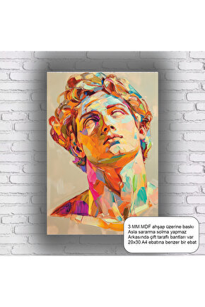 antik yunan heykeli mdf tablosu sanatsal estetik ahşap poster