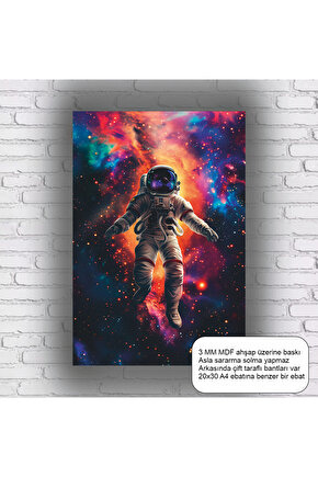 nebula gakaksi uzay astronot eğlenceli bilim mdf tablo ahşap poster