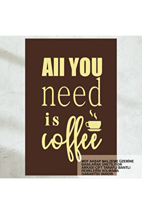 all you need is coffee vintage nostaljik tarzda ev mutfak kafe dekorasyon tablo retro ahşap poster