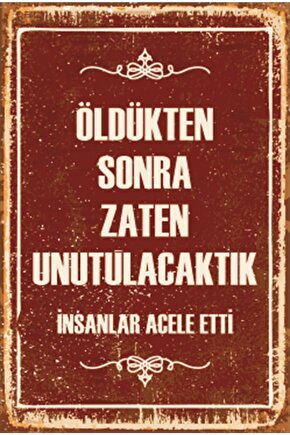 Komik Duvar Yazıları Retro Ahşap Poster