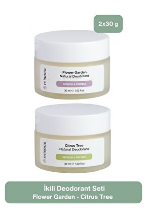 İkili Doğal Deodorant Seti | Flower Garden - Citrus Tree