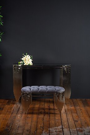 Gümüş Dresuar Puflu Ultr Lak Kaplama Dresuar Puflu