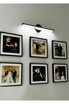 Yapışkanlı 33 Cm BEYAZ Ledli Pilli Aplik Ayna Duvar Aydınlatma Siyah Pil Dahildir