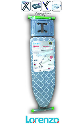 Damla Ütü Masası Gri Gyk-690 Ironıng Board 40x120cm Extra Kalınlaştırılmış Keçe Sağlam Yapı