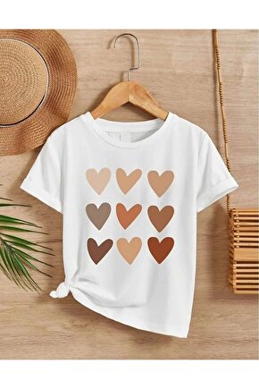 Kız Çocuk Bisiklet Yaka Baskılı T-Shirt - Beyaz