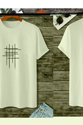 Unisex Baskılı Oversize T-Shirt - Beyaz