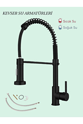 Lüx Spiralli Siyah Mutfak Bataryası