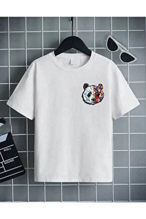 Unisex Çocuk Baskılı T-Shirt - Beyaz