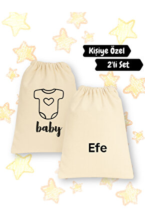 İsme özel organizer keseler 2 adet yenidoğan çanta organizeri