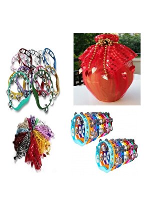 Tam 10 Adet Karışık Tef , 10 Adet Karışık Halay Mendili Ve 1 Adet Özel Dekoratif Kına Gelin Testisi