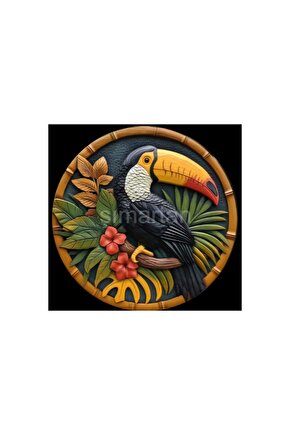 Şans Getirdiğine İnanılan , Uğurlu Tukan Kuşu Duvar Süsü, Dekoratif Duvar Süsü