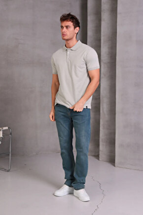 Erkek Slim Fit Pamuklu Yumuşak Doku Nefes Alan Kumaş Yakalı Tişört