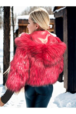 Kadın Uzun Kollu Kürk - Bordo