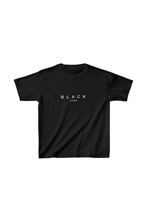 Unisex Çocuk Baskılı T-Shirt - Siyah