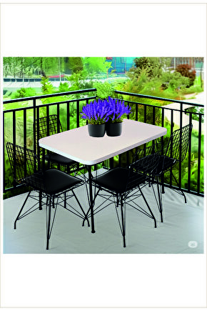 Metal Ayaklı 60x70cm(TEK MASA)Balkon Masası- Çalışma Masası -kafe masası BEYAZ 60X70