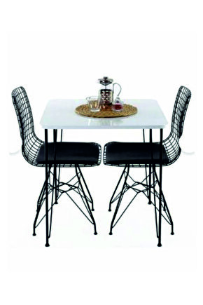 Metal Ayaklı 60x90cm KALINLIKLI (TEK MASA)Balkon Masası- Çalışma Masası -kafe masası BEYAZ 60X90