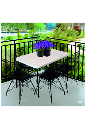 Metal Ayaklı 60x90cm Kalınlıklı (TEK MASA)Mutfak Masası Balkon Masası Çalışma Masası BEYAZ 60X90