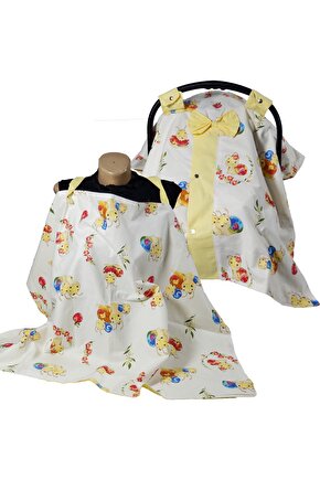 Puset Örtüsü Puset Çarşafı Ortopedik Puset Minderi Ve Araba Minderi Emzirme Örtüsü 5 Li Set