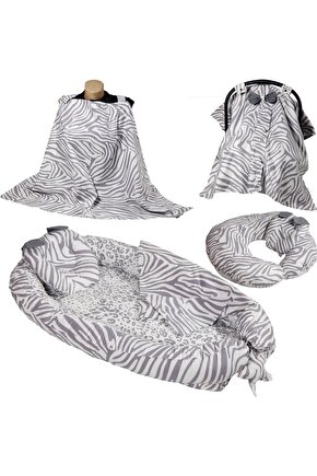 Babynest Puset Örtüsü Ortopedik Puset Minderi Ve Araba Minderi Emzirme Örtüsü 10 Lu Set