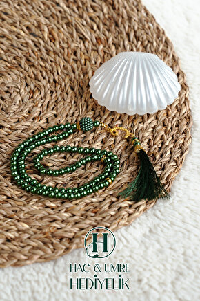 Tesbih Hediyelik | Özel Gün Davet Hediyesi | Deniz Kabuğu Kutulu 99lu İnci Tesbih Vav Süslü Püsküllü