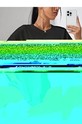 Baskılı Kadın T-shirt - Siyah