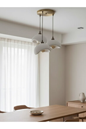 Beton görünümlü İskandinav &Bohem Tarz 3’lü Avize (plastik)