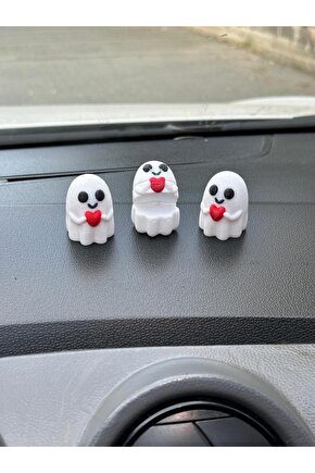3 Lü Sevimli Hayalet Araba süsü - Araç İçi Aksesuar Sevimli Hayalet Figürü - Oto Aksesuarı