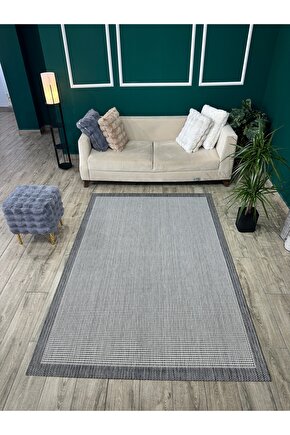 Kolay Temizlenen Yıkanabilir Kaymaz Dokuma Taban Bordürlü Sisal Halı