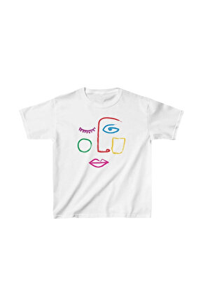 Unisex Çocuk Baskılı T-Shirt - Beyaz