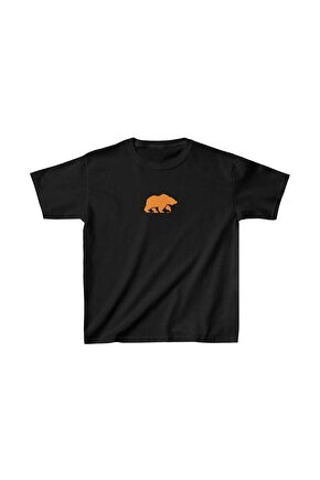 Unisex Çocuk Baskılı T-Shirt - Siyah