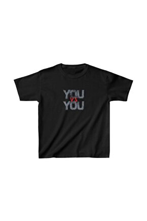Unisex Çocuk Baskılı T-Shirt - Siyah