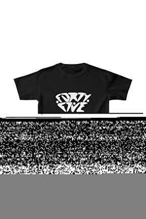 Unisex Çocuk Baskılı T-Shirt - Siyah