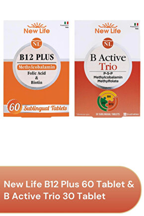 B12 Plus 60 Tablet & B Active Trio Dil Altı 30 Tablet