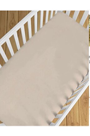 Premi̇um Natürel Cotton 100x150 Cm Lasti̇ksi̇z Bej Çarşaf Bed Sheet For Baby
