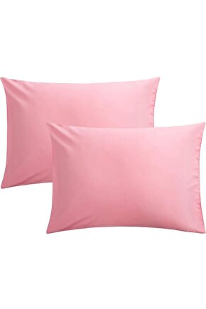 50x70cm (2ADET) %100 Cotton Pembe Yastık Kılıfı