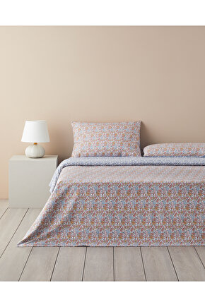 Crispy Bouquets Çift Taraflı Kolay Ütülenir Tek Kişilik Nevresim Takımı 160x220 cm Turuncu