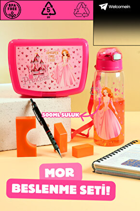 Çocuk Okul Beslenme Yemek Seti Saklama Kabı 500ml Suluklu Öğrenci Mataralı Sağlam BPA’sız