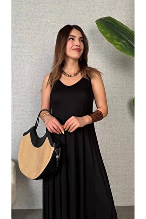 Kadın çan Dokuma Kumaş V Yaka Asimetrik Kesim Elbise