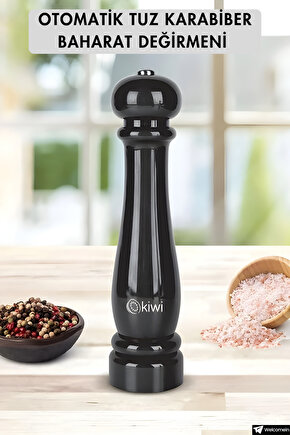 Pilli Seramik Otomatik Ayarlanabilir Tuz Karabiber Değirmeni Kuru Baharat Öğütücü (HEDİYELİK)