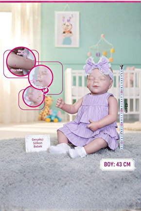 Oyuncak Kutulu 43 Cm Aksesuarlı Gerçekçi Elbiseli Bebek Çocuklar İçin Oyuncak Bebek