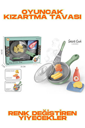 Oyuncak Renk Değiştiren Yiyecekler Kızartma Tava Seti