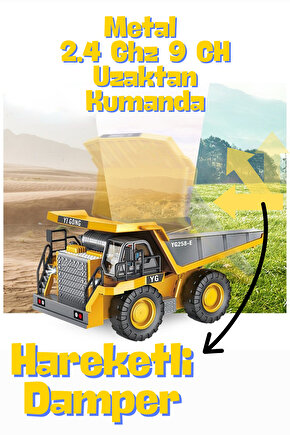 Uzaktan Kumandalı 2.4 Ghz Sesli Işıklı Bulldozer Eksvatör Kamyon İş Makineleri