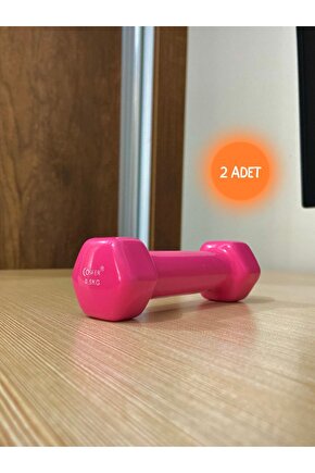 0.5kg Demir Dambıl Vinyl Kaplı Pembe 2 Adet Fitness Çocuk Dumbell