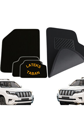 Oto Paspas Halı Lateks Kaymaz Taban Yıkanabilir Silinebilir Tüm Araç Modellere Uyumlu Siyah 4 Parça